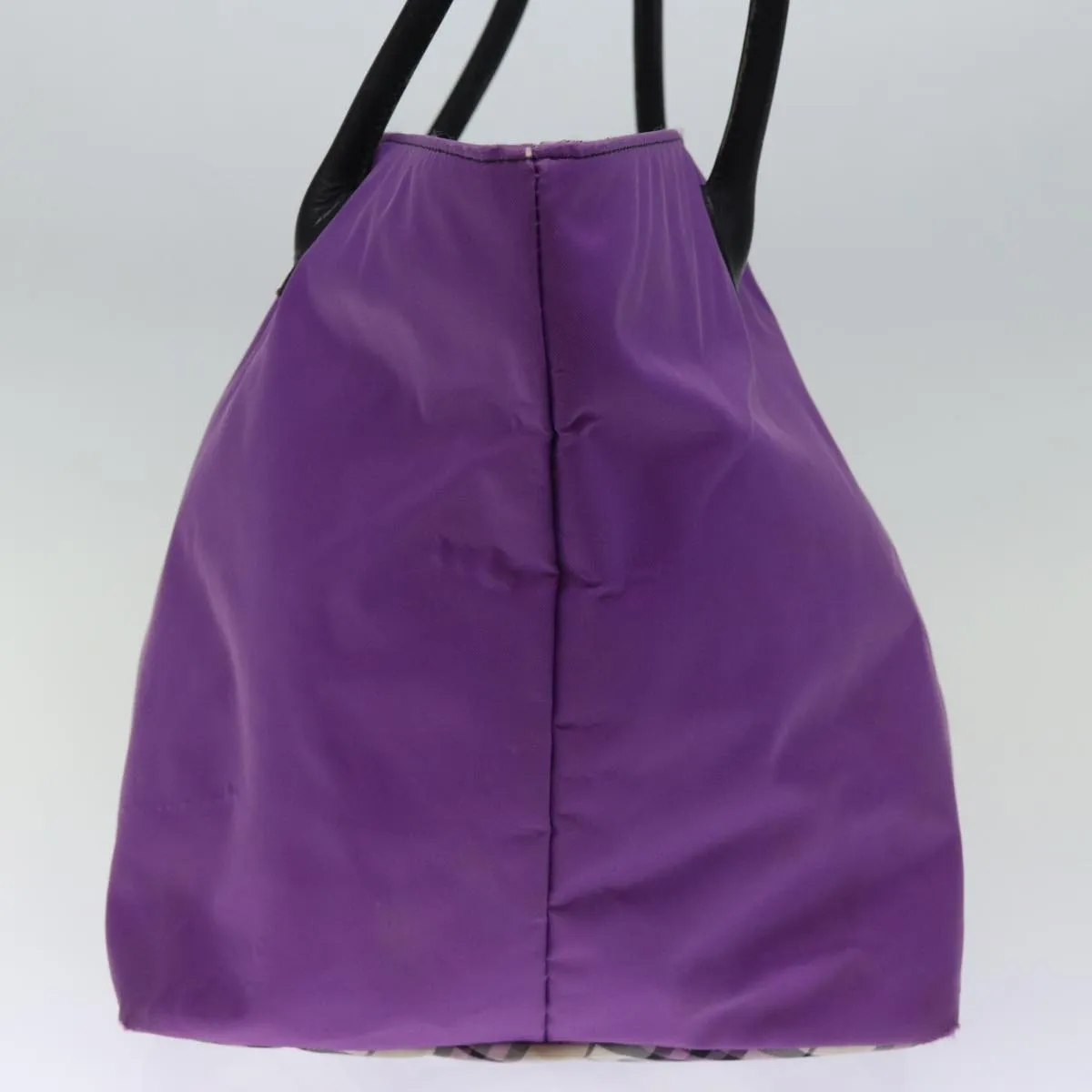 BURBERRYSs Nova Check Blue Label Tote Bag Nylon Purple  bs14287