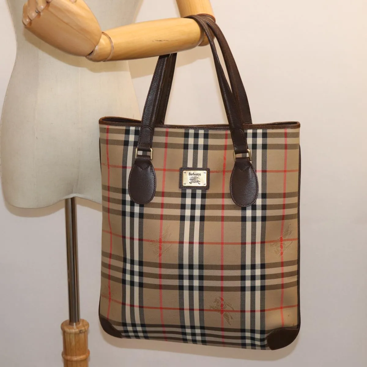 BURBERRYSs Nova Check Tote Bag Canvas Beige  ep4173