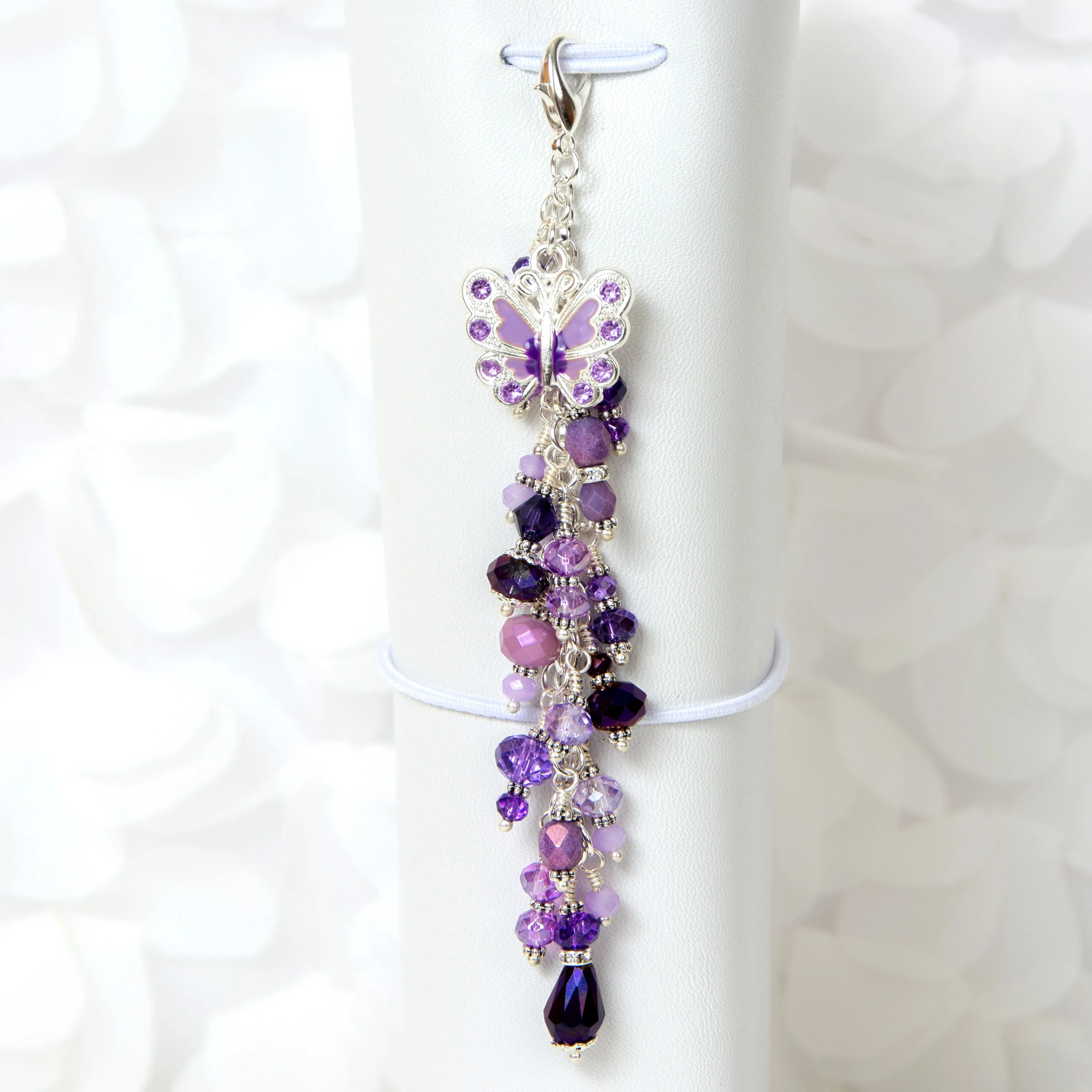 Butterfly Planner Charm with Purple Crystals