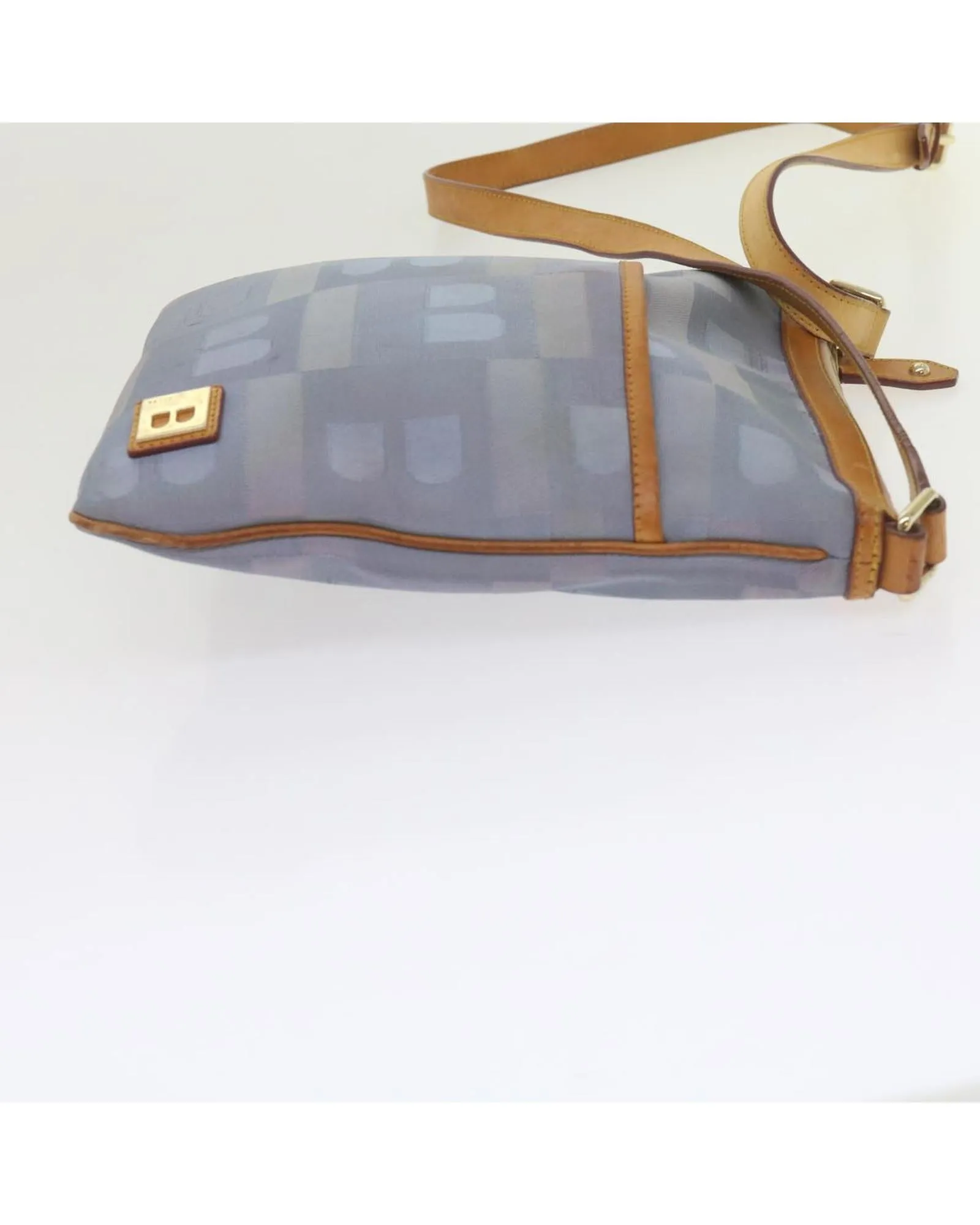 Canvas Shoulder Bag with Adjustable Strap - Light Blue