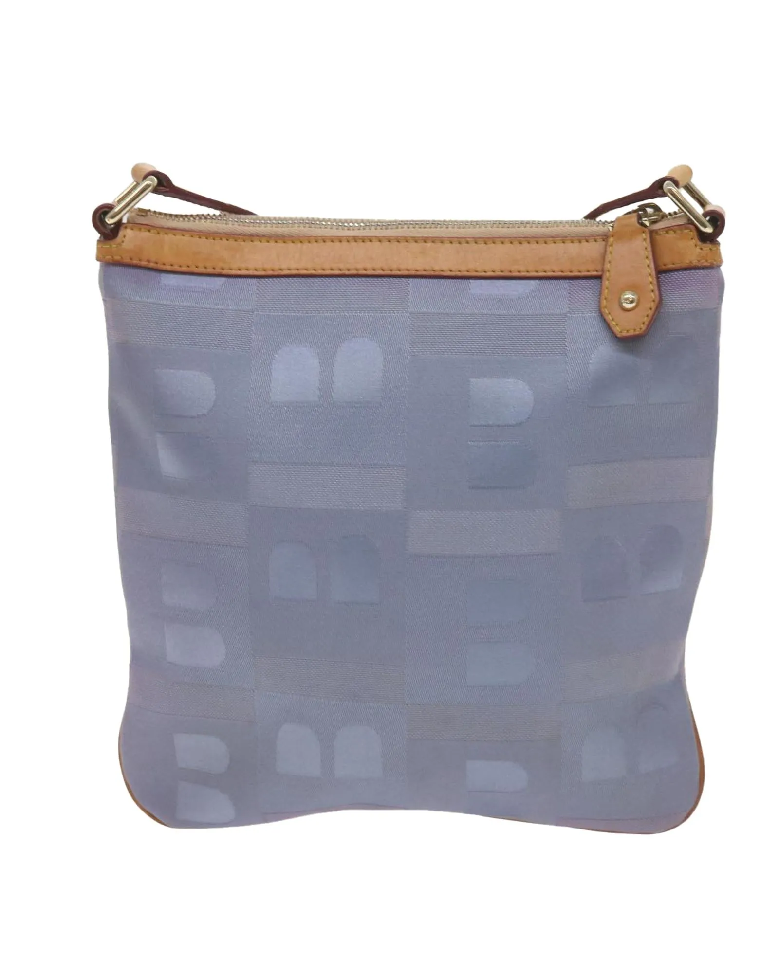 Canvas Shoulder Bag with Adjustable Strap - Light Blue