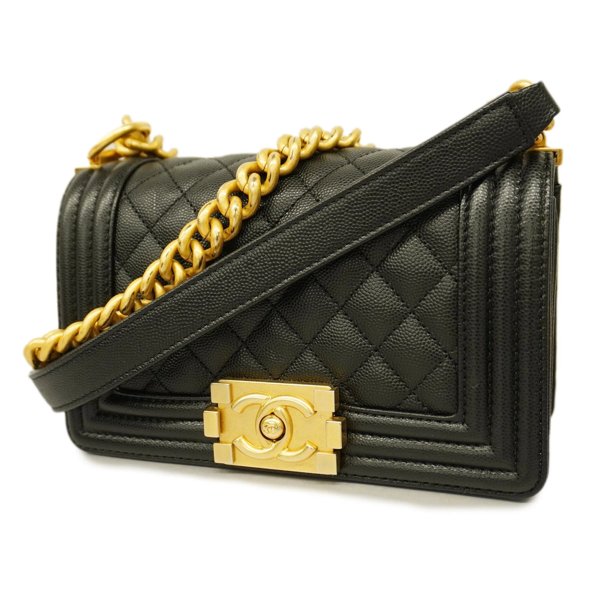 CHANEL  Boy  Chain Shoulder Bag Black