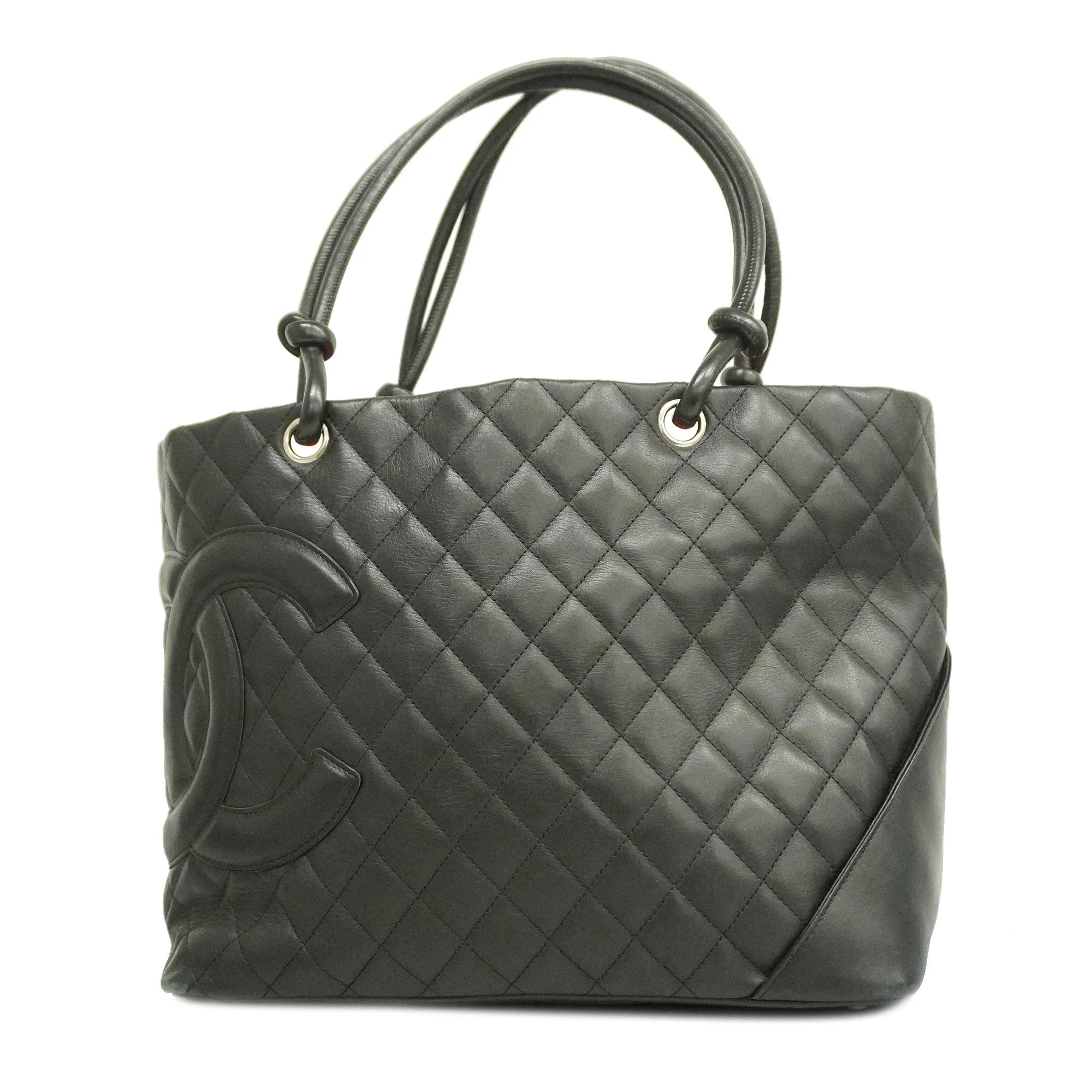 CHANEL  Ligne Cambon Tote Bag Women's Leather Tote Bag Black