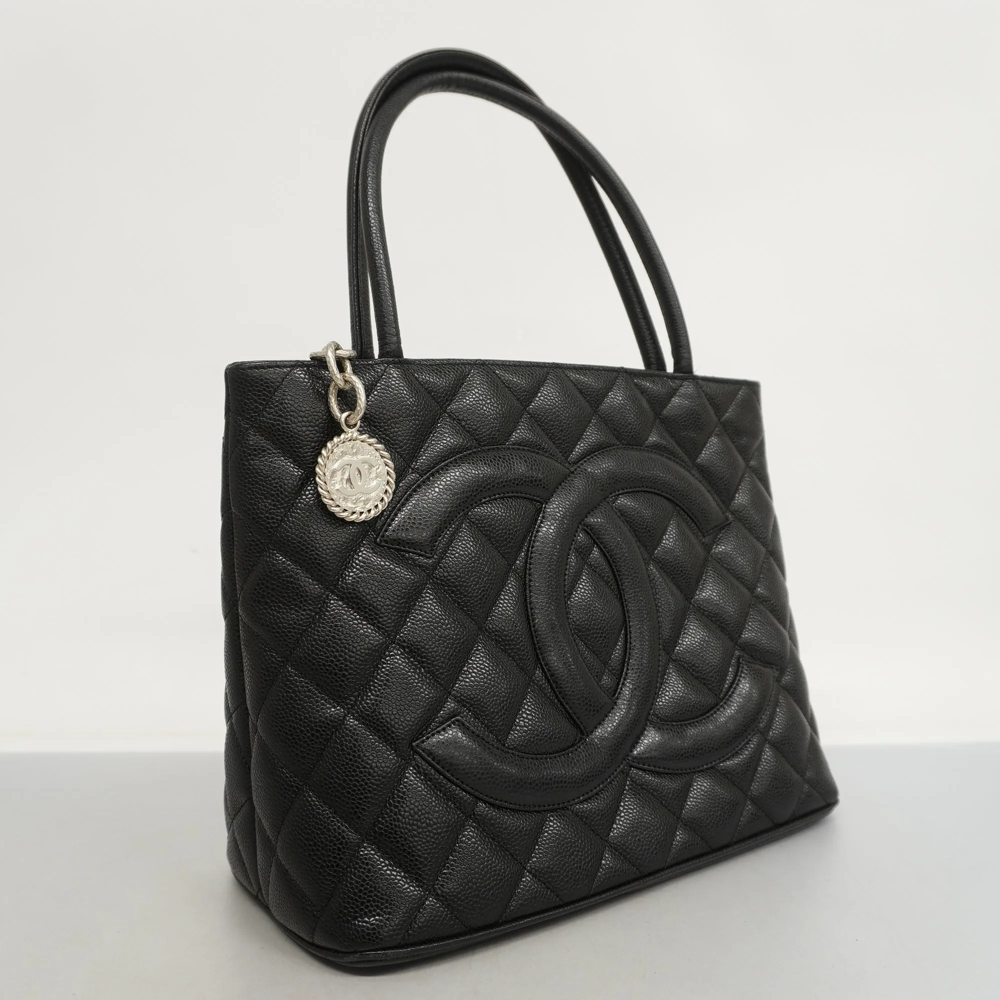 CHANEL  Reprint Tote Women's Caviar Leather Tote Bag Black