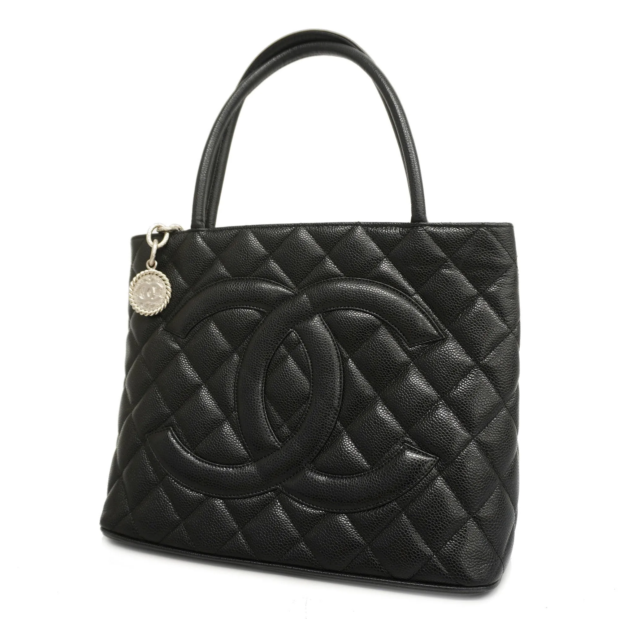 CHANEL  Reprint Tote Women's Caviar Leather Tote Bag Black