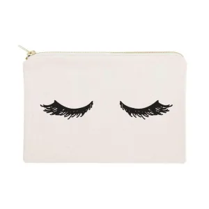 Closed Eyelashes Cotton Canvas Cosmetic Bag