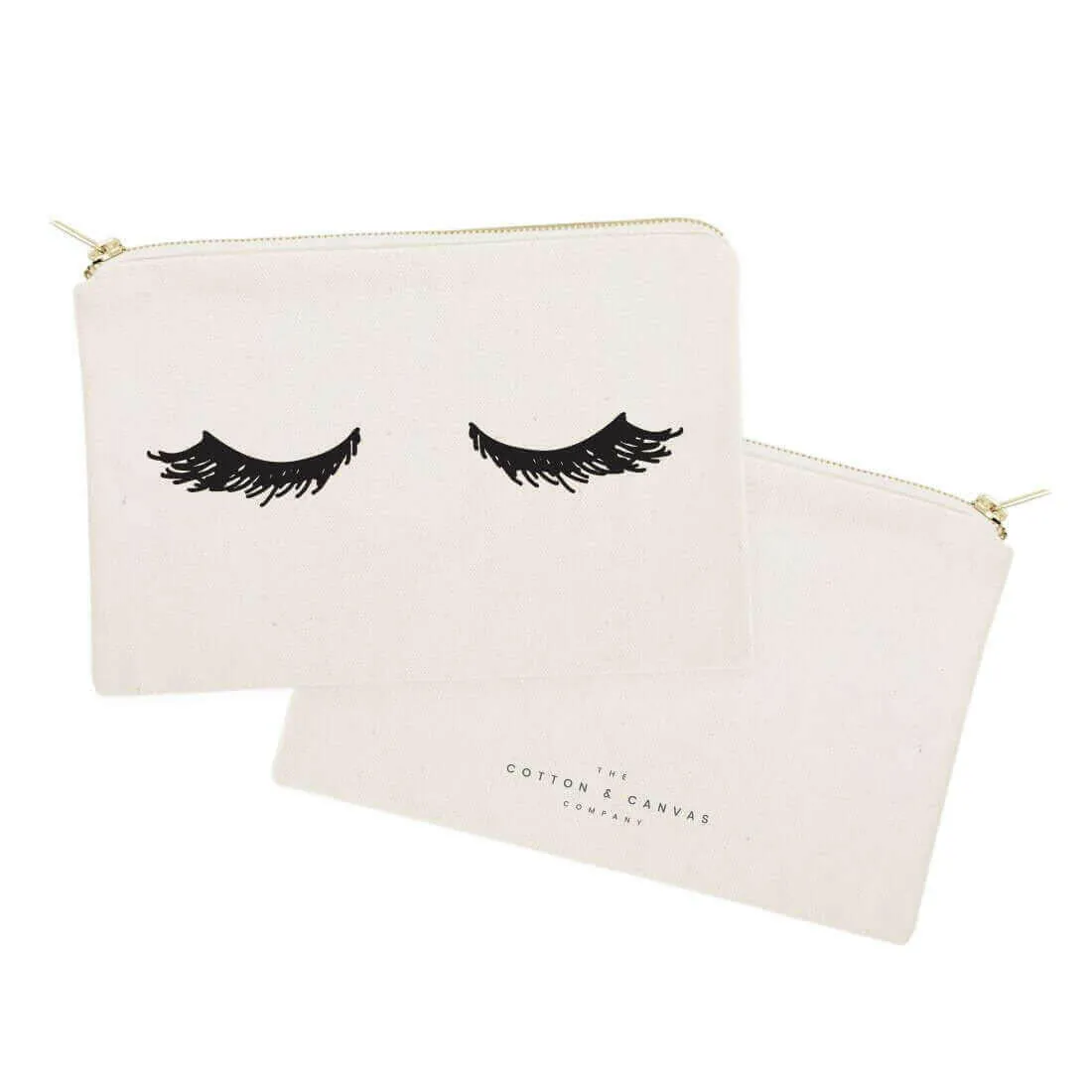 Closed Eyelashes Cotton Canvas Cosmetic Bag