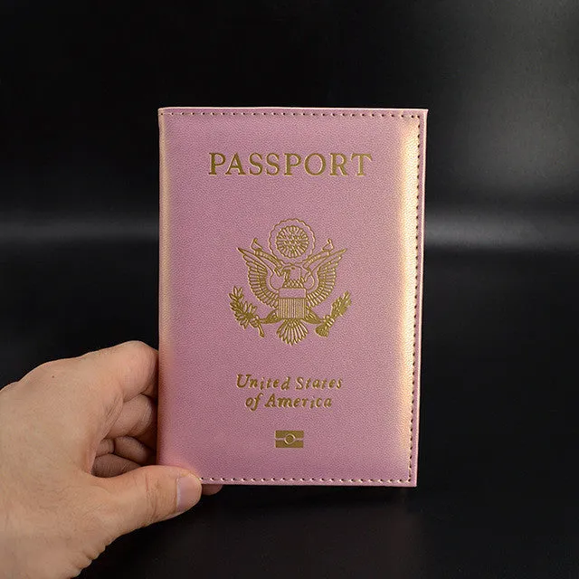 Cute Soft PU leather USA Passport Cover Pink Women Passport Case American Covers for Passports Girls America Passport Holder