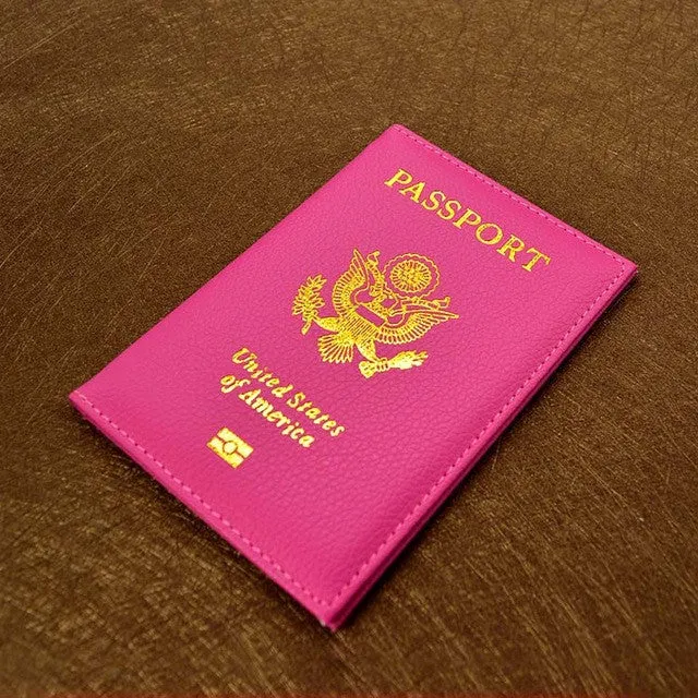 Cute Soft PU leather USA Passport Cover Pink Women Passport Case American Covers for Passports Girls America Passport Holder