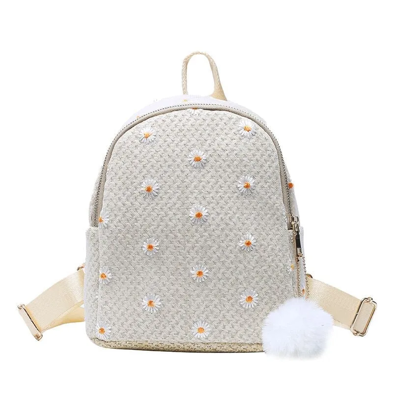 Daisy Embroidery Women Backpacks