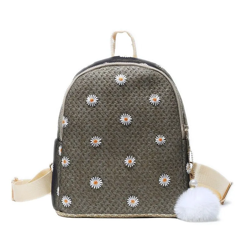 Daisy Embroidery Women Backpacks