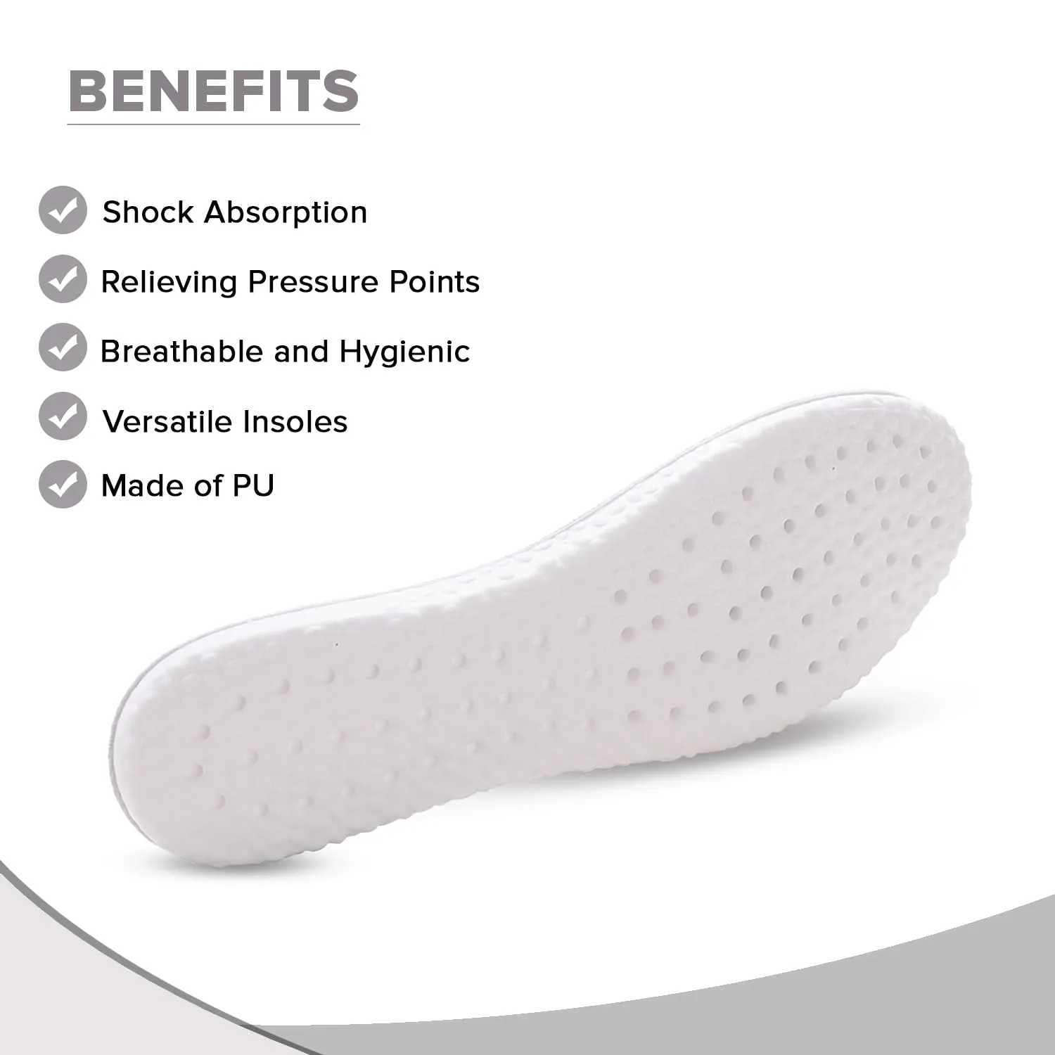 Dr Foot Air-Pillow® Insoles | Comfortable, Porous, and Breathable Insoles for Sports | Shock Absorption for Reduced Impact | Soothing Sensation | Relieves Foot Fatigue | - 1 Pair - (Large Size)