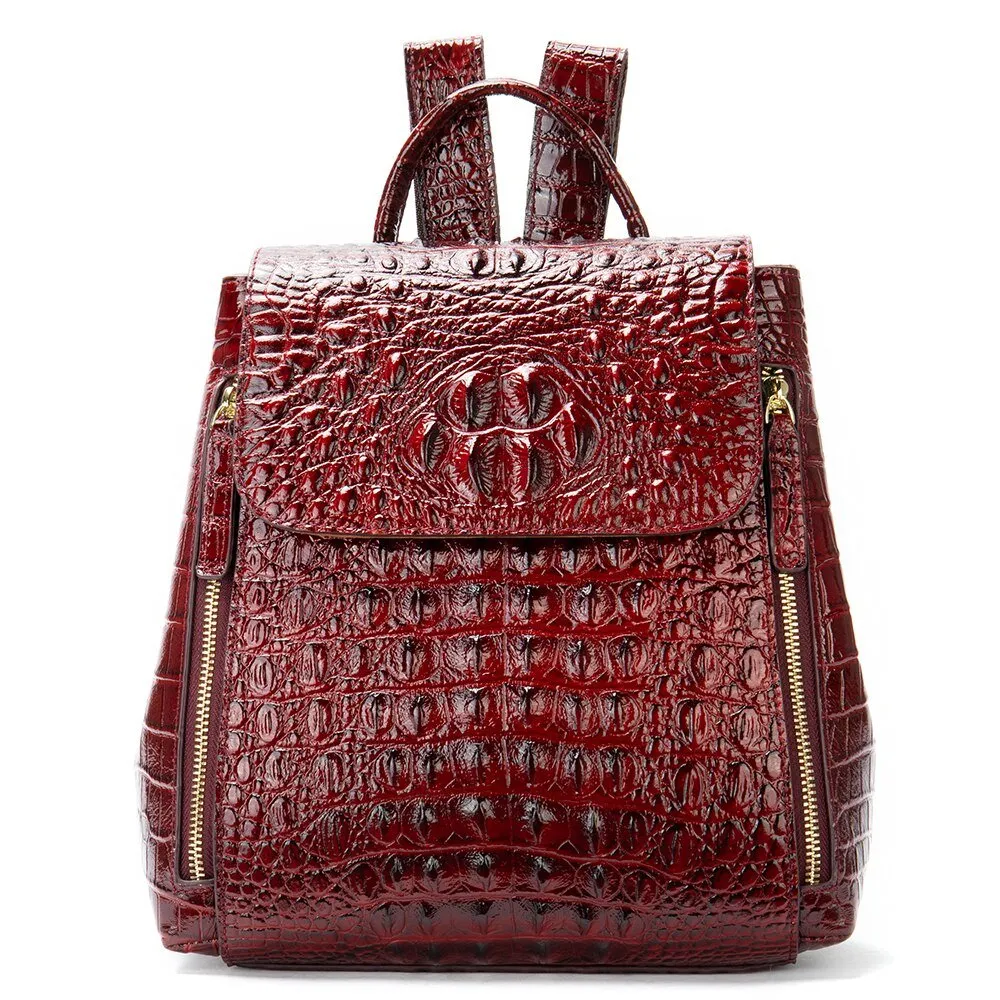 Exotic Chic Croco Texture Women's Fashion Backpack