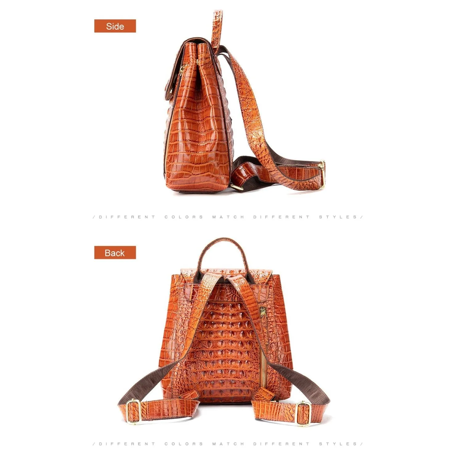 Exotic Chic Croco Texture Women's Fashion Backpack