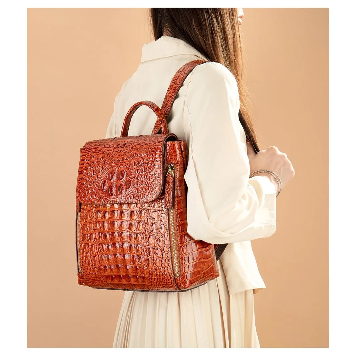 Exotic Chic Croco Texture Women's Fashion Backpack