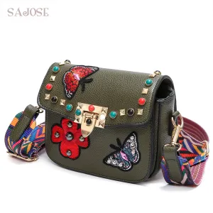 Floral Leather Shoulder Woman's bags