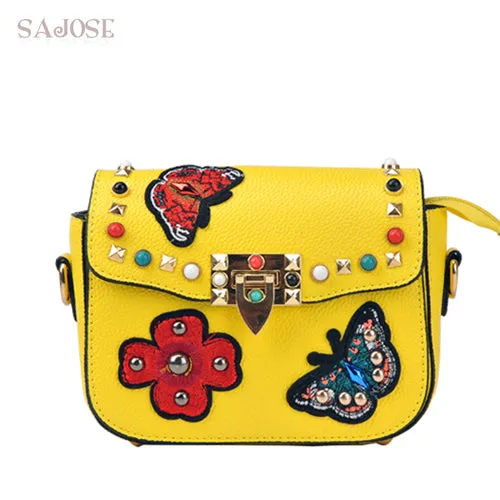 Floral Leather Shoulder Woman's bags