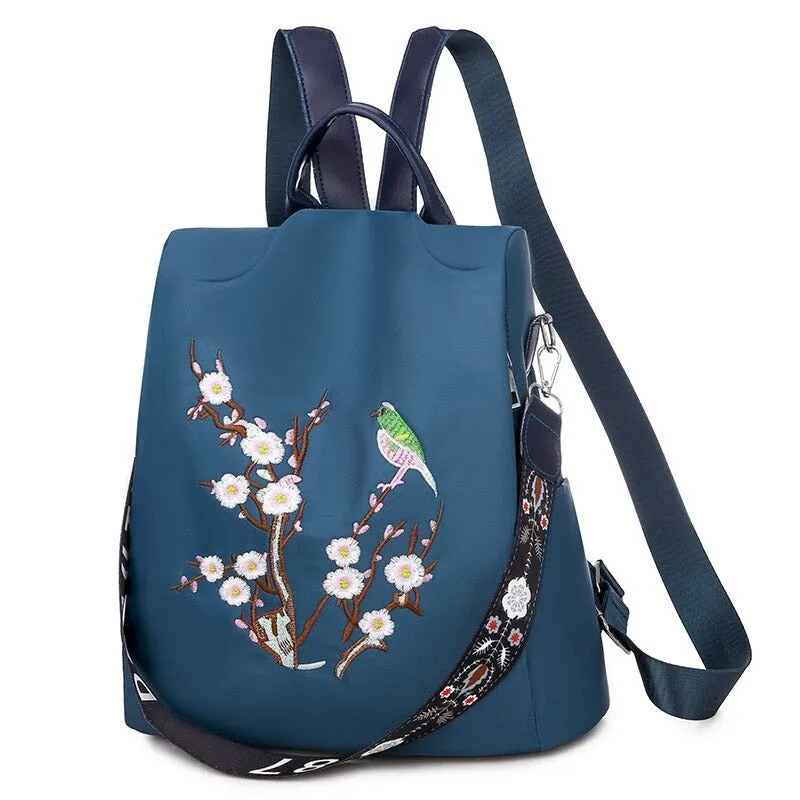 Flower Embroidery Female Backpack