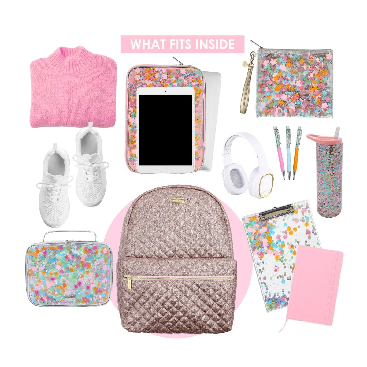 Glitter Party Large Backpack/Overnight Bag