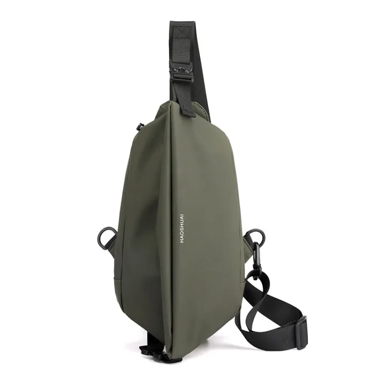 HAOSHUAI 1100-25 Men Chest Bag Casual Shoulder Bag(Army Green)