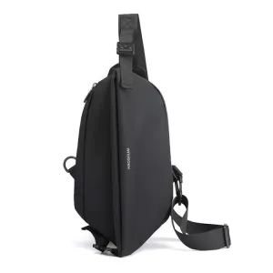 HAOSHUAI 1100-25 Men Chest Bag Casual Shoulder Bag(Black)