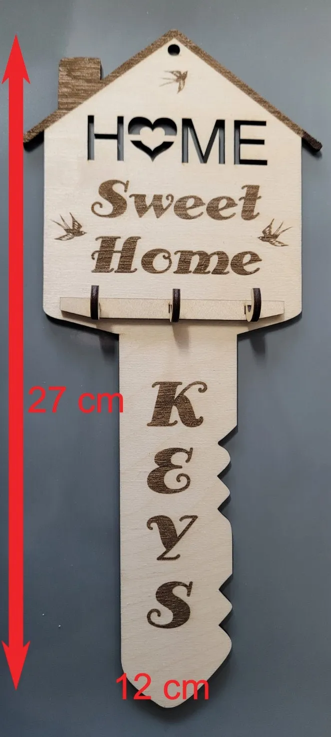 Home Sweet Home Wooden Key Hanger