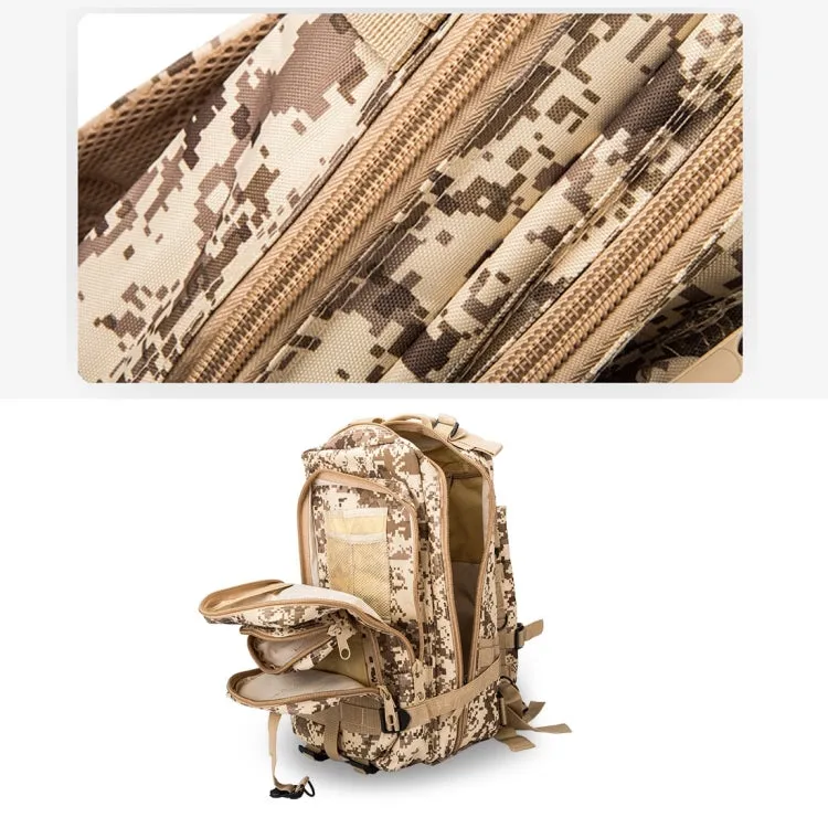 INDEPMAN DL-B002A Fashion Camouflage Style Men Oxford Cloth Backpack Shoulders Bag 25L Outdoors Hiking Camping Travelling Bag 3P Package with Expanded MOLLE & IND Shoulder Pad & Adjustable Shoulder Strap, Size: 43 x 26 x 23 cm