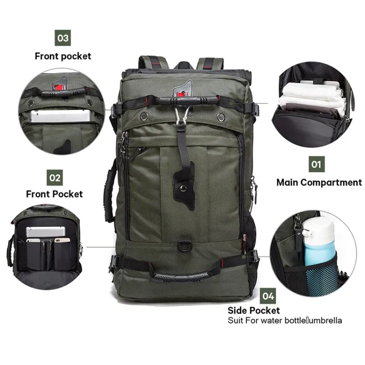 KAKA kaka2070 Oversized Version Men Oxford Cloth Waterproof Backpack Mountain Bag, Capacity: 50L(Army Green)