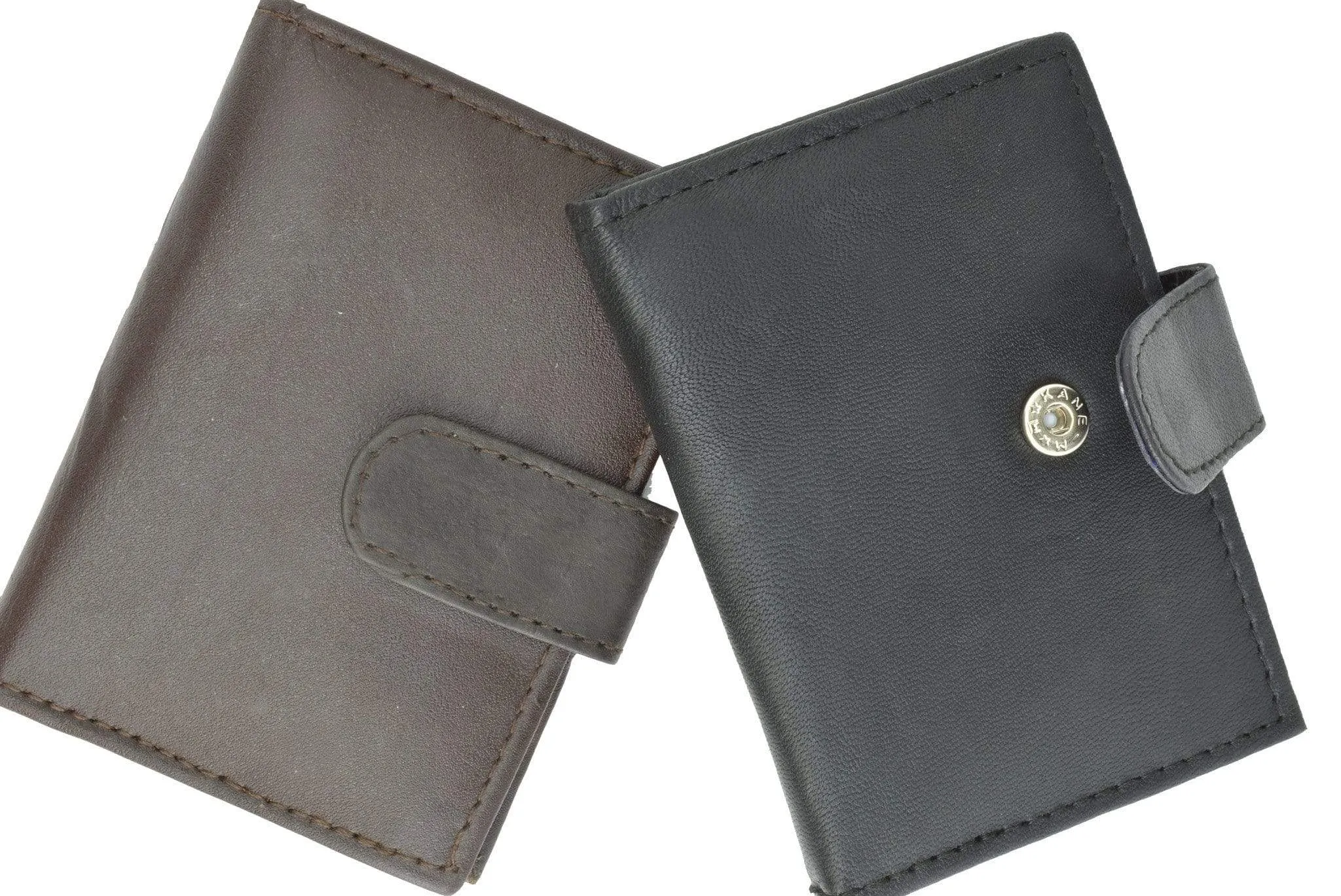 Lambskin Leather Snap Closure Mens Wallet Card Case 570 (C)