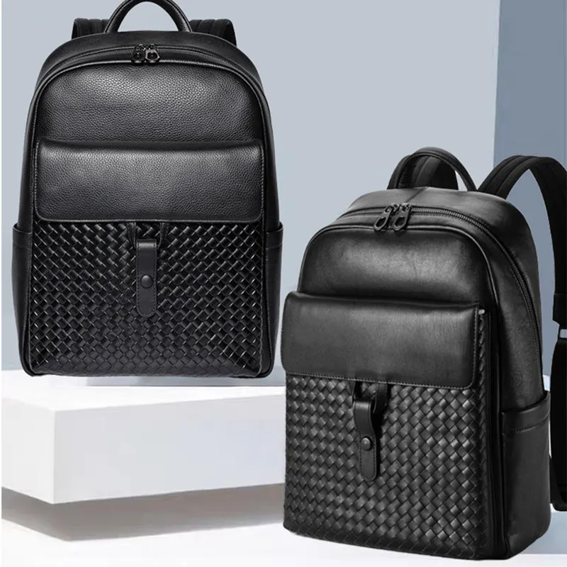 LeatherLux Business Travel Computer Backpack