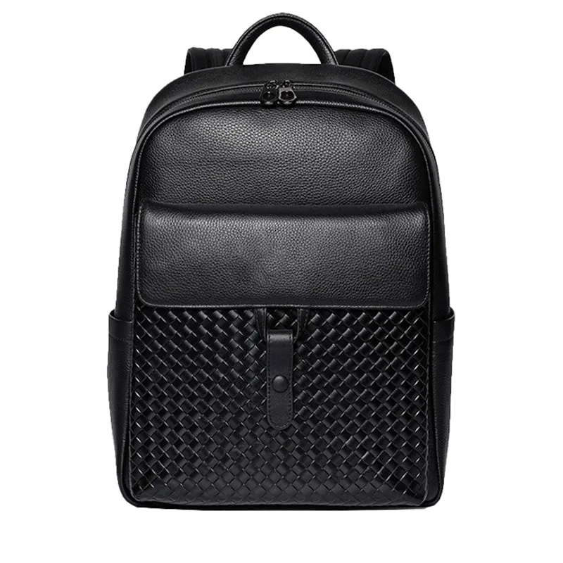 LeatherLux Business Travel Computer Backpack