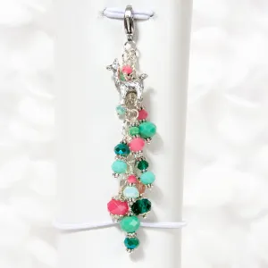 Llama Planner Charm with Peach & Green Crystals