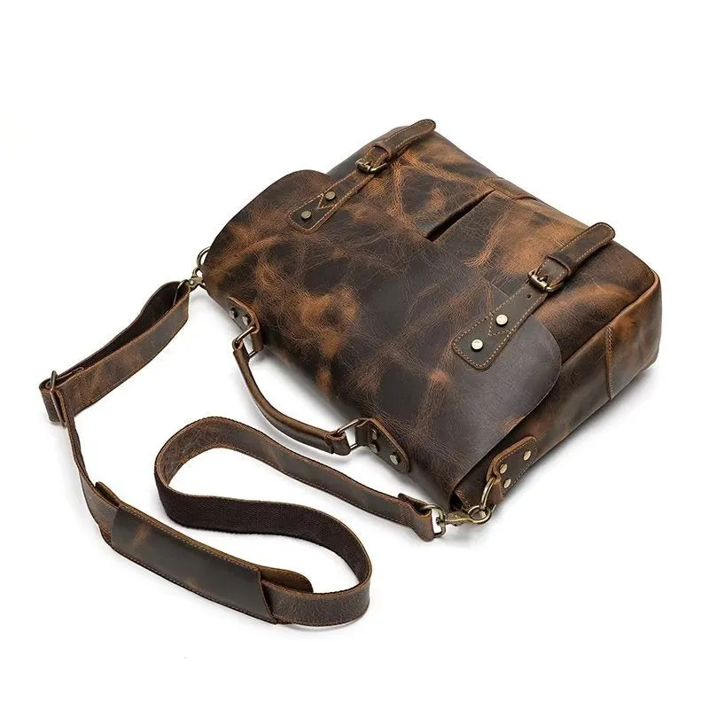 Lux Crazy Horse Leather Men's Shoulder Bag