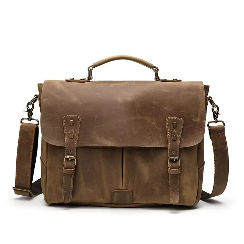 Lux Crazy Horse Leather Men's Shoulder Bag