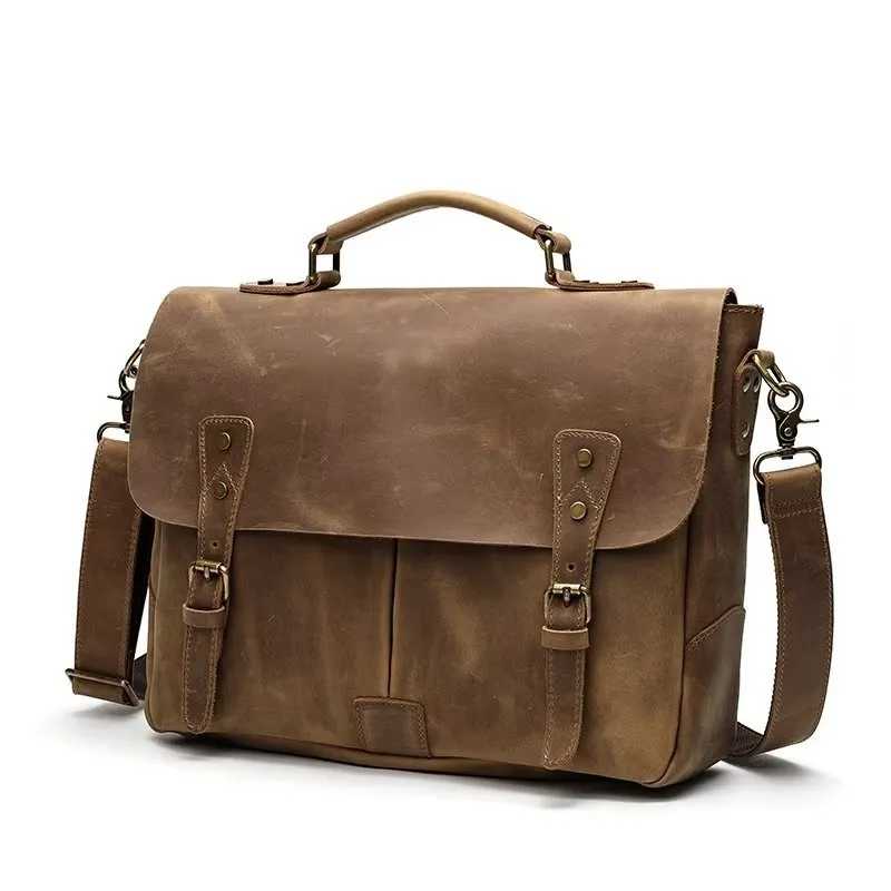 Lux Crazy Horse Leather Men's Shoulder Bag