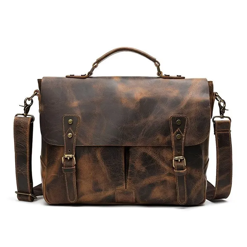 Lux Crazy Horse Leather Men's Shoulder Bag