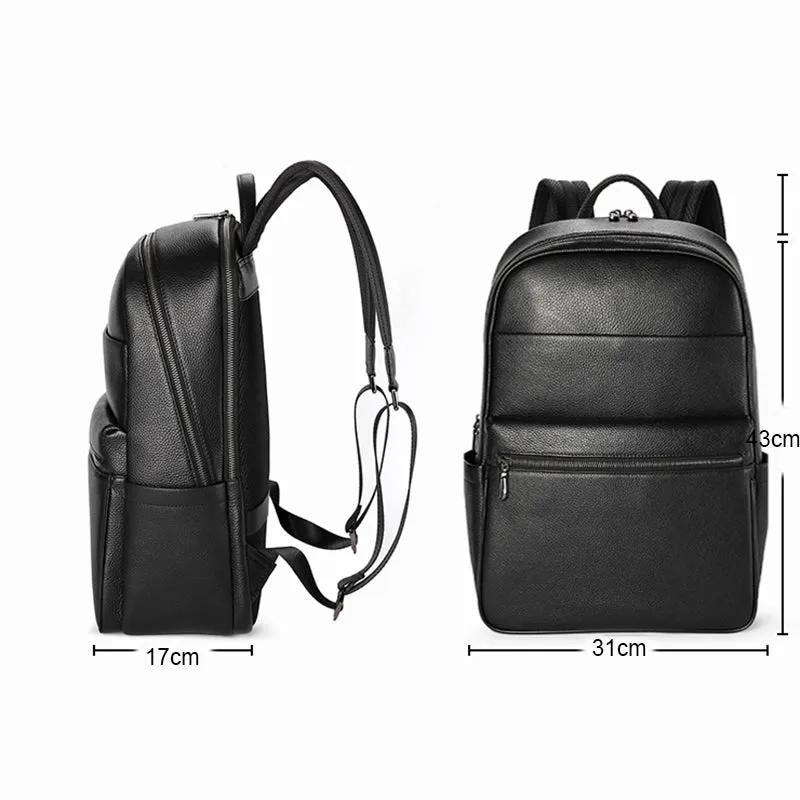 Luxury Cow Leather Multi-function Laptop Travel Backpack