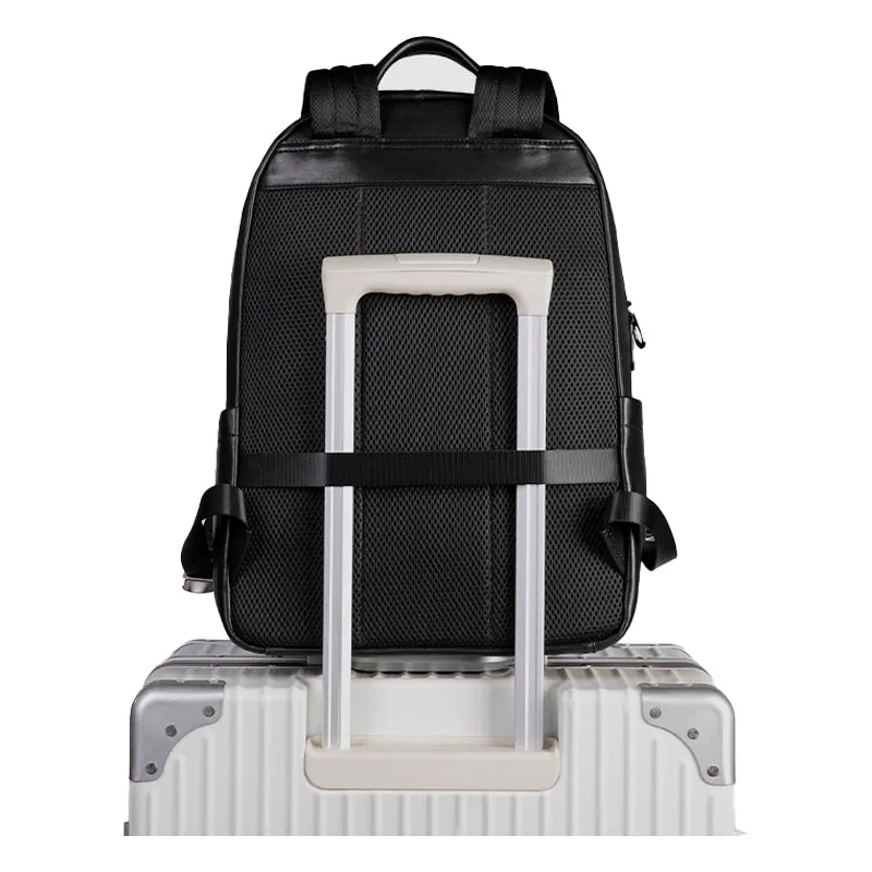 Luxury Cow Leather Multi-function Laptop Travel Backpack