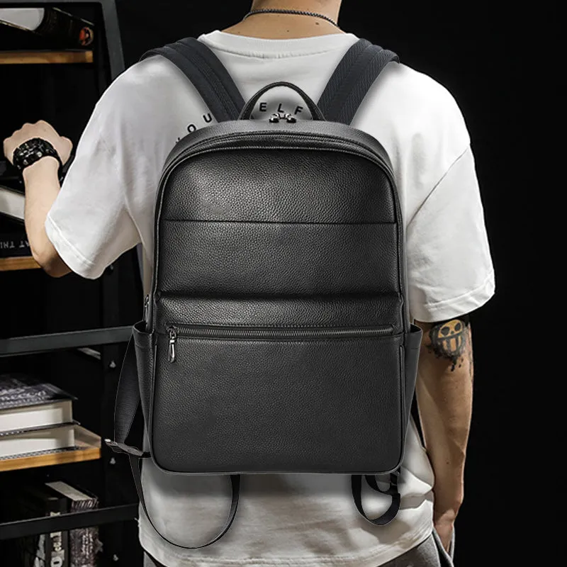 Luxury Cow Leather Multi-function Laptop Travel Backpack