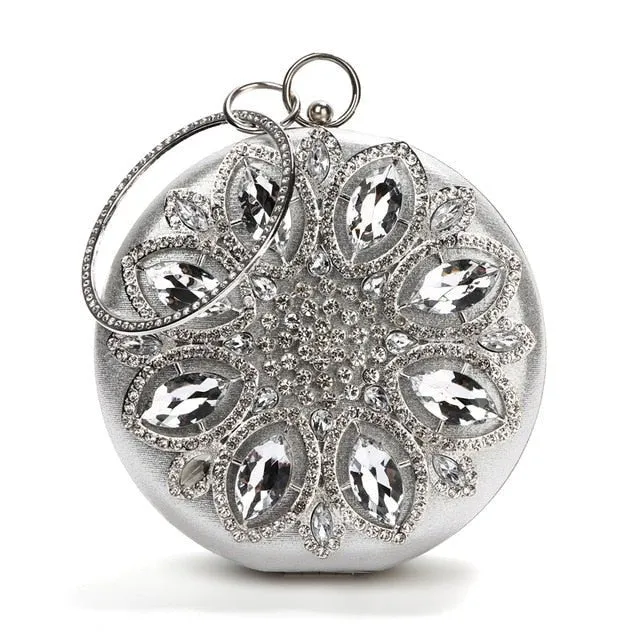 Luxy Moon Round Evening Bag Diamond Clutch