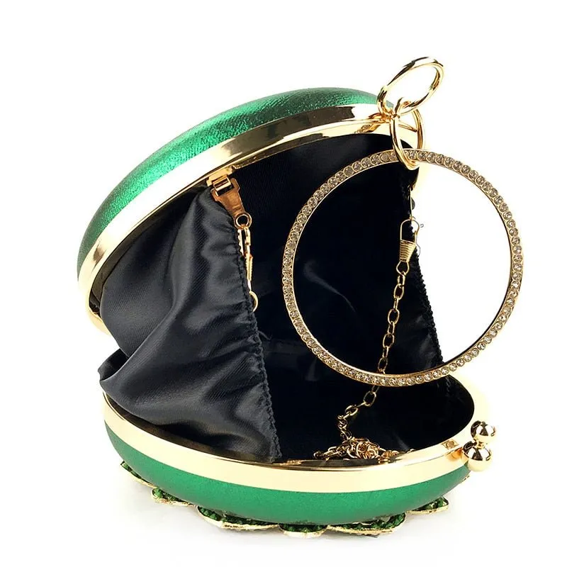 Luxy Moon Round Evening Bag Diamond Clutch