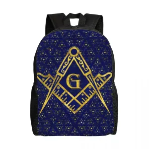 Master Mason Blue Lodge Backpack - Blue & Gold Zipper Closure & Soft Handles