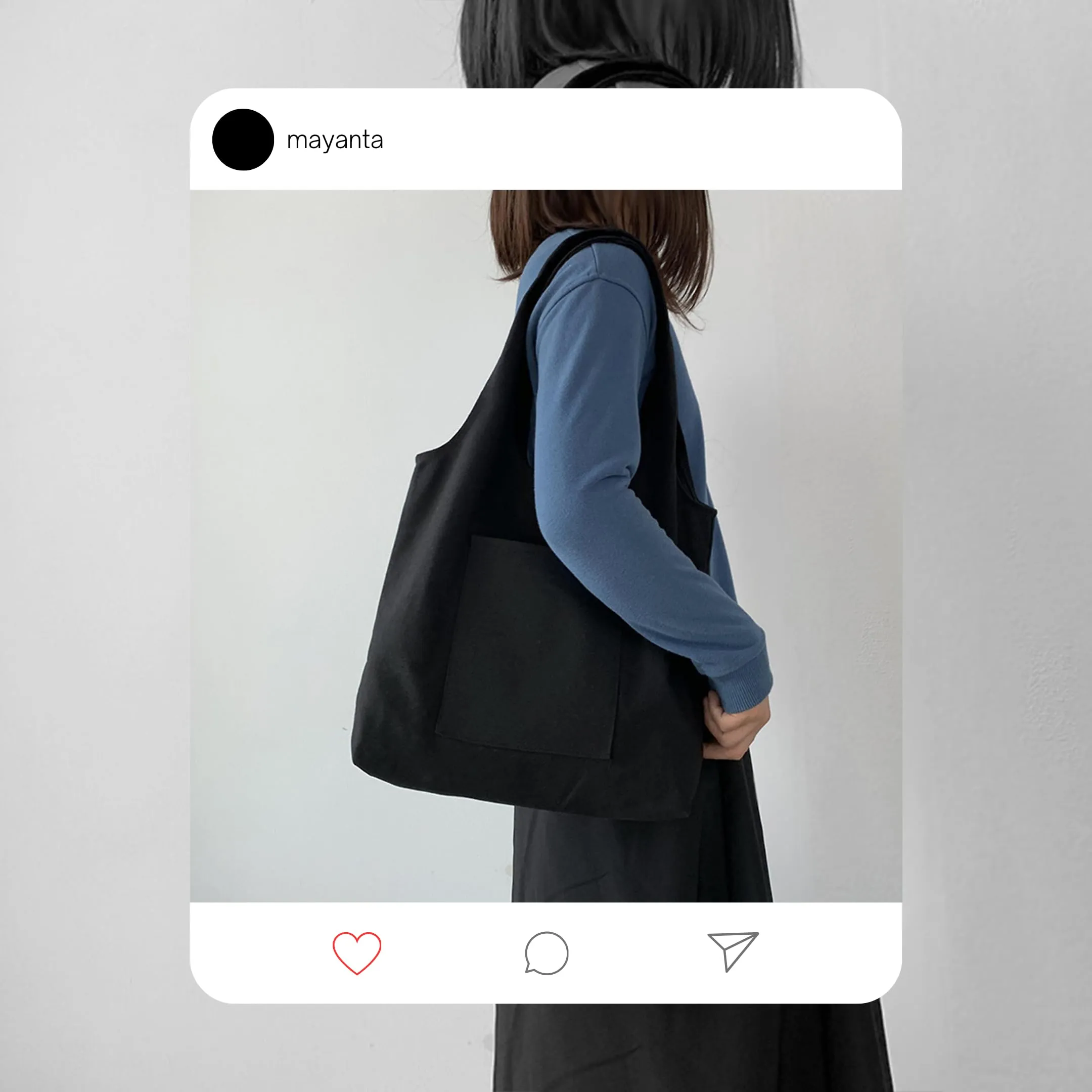 Mayanta black tote bags for women | stylish tote bags for women college | korean tote bags for women | canvas tote bags for girls | cotton tote bags for women | tote bags for girls ladies