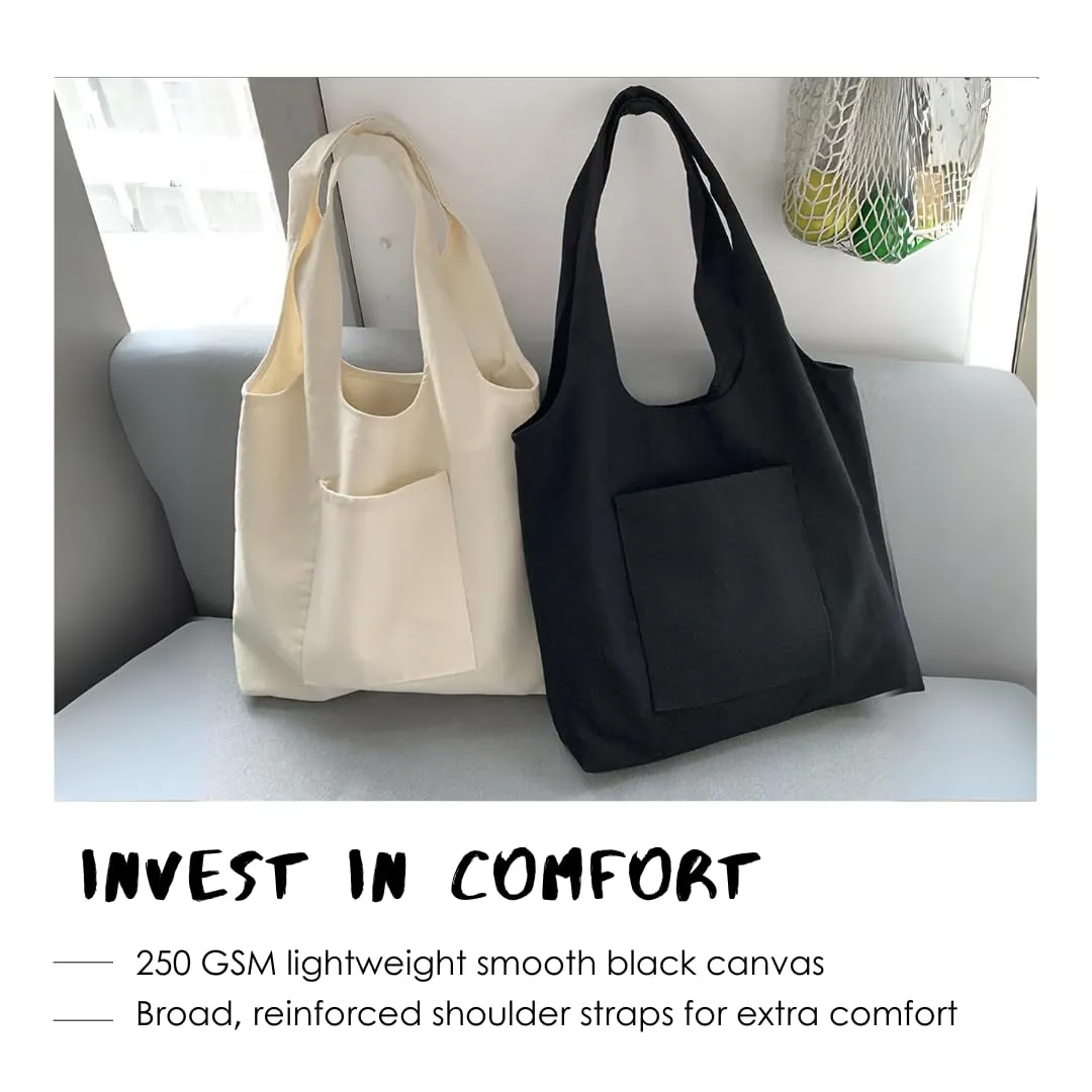 Mayanta black tote bags for women | stylish tote bags for women college | korean tote bags for women | canvas tote bags for girls | cotton tote bags for women | tote bags for girls ladies