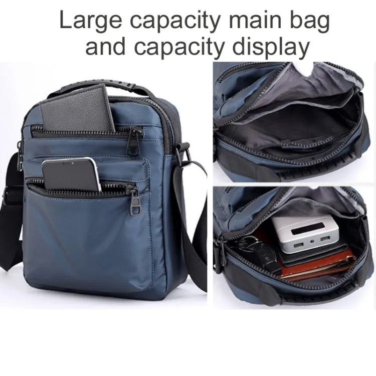 Men Casual Shoulder Bag Oxford Cloth Sports Crossbody Chest Bag(Black)