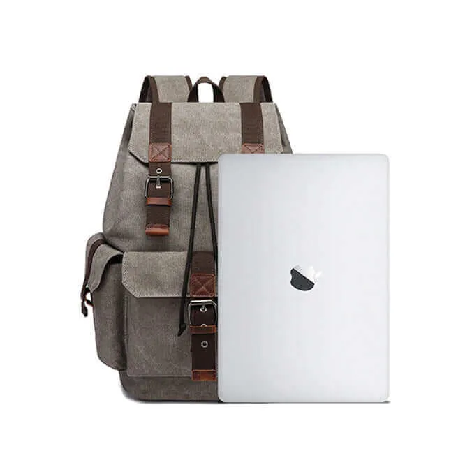 Men's Canvas Laptop Backpack - Fits 15.6 Inch