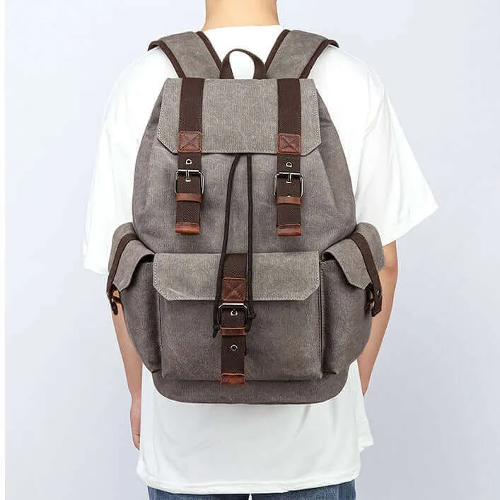 Men's Canvas Laptop Backpack - Fits 15.6 Inch