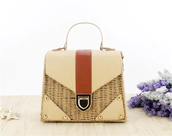 New 2018 Bohemian Straw Bags for Women Beach Handbags Summer Vintage Rattan Bag Handmade Kintted Crossbody Bag