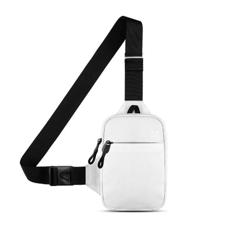 OUDU Outdoor Sports Chest Pack Men And Women Crossbody Cell Phone Bag(White)