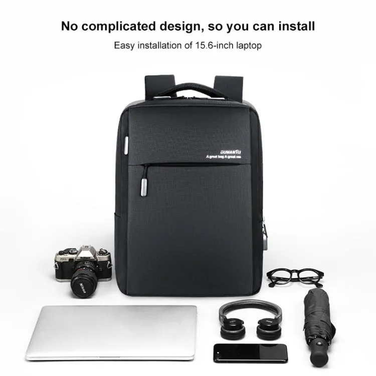 OUMANTU 9002A Business Laptop Bag Men Casual Backpack with External USB Port(Grey)